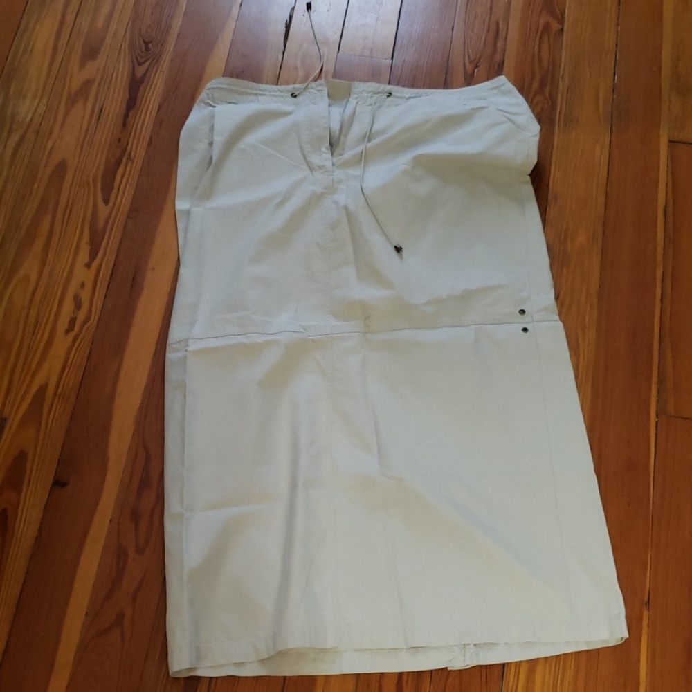 khaki long skirt